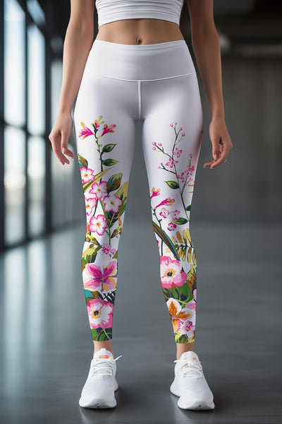 Long Printed Leggings Women Boho Yoga Tights Flower Of Life Print
