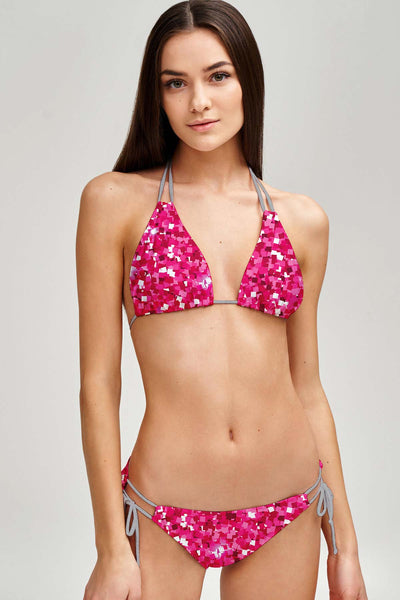 Hollywood Sparkle Sara Glitter Strappy Triangle Bikini Top - Women