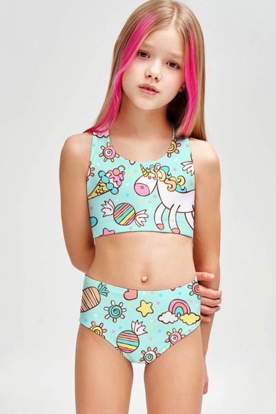 OMG! panda Claire Cute Two-Piece Swimsuit Sporty Swimwear Set - Girls -  Pineapple Clothing