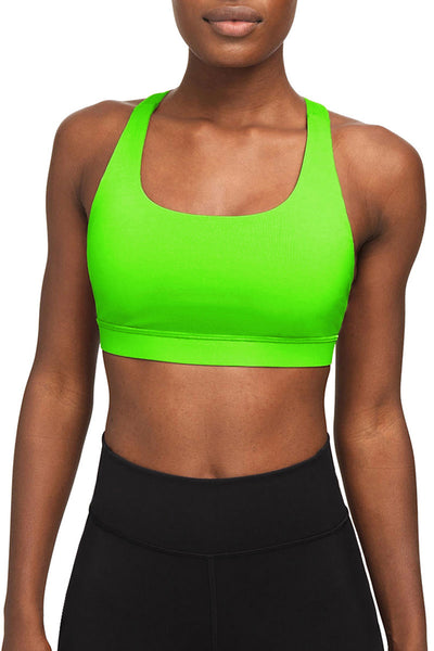 Neon Green UV 50+ Lime Stella Seamless Racerback Sport Yoga Bra - Women