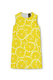 A Piece of Sun Adele Cute Yellow Lemon Print Shift Dress - Girls