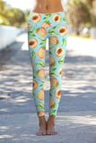 A Rich Peach Lucy Green Fruity Print Best Leggings Yoga Pants - Women - Pineapple Clothing