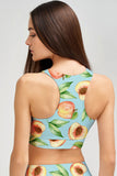 A Rich Peach Starla Green Fruity Print Crop Top Sports Bra - Women - Pineapple Clothing