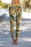 Admiration Lucy Brown Floral Leaf Printed Leggings Yoga Pants - Women - Pineapple Clothing