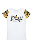 Admiration Zoe White Floral Leaf Print Designer School T-Shirt - Girls - Pineapple Clothing