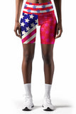 Americana Karen Red & Blue Performance Yoga Biker Shorts - Women