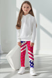 Americana Lucy Red & Blue USA Flag Printed Leggings - Kids