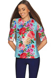 Amour Sophia Floral Print Elbow Sleeve Dressy Top - Women - Pineapple Clothing