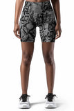 Aspire Karen Grey Snake Skin Print Athletic Yoga Biker Shorts - Women