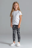 Aspire Lucy Grey Snake Skin Printed School Sporty Leggings - Girls