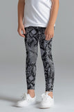 Aspire Lucy Grey Snake Skin Printed School Sporty Leggings - Girls