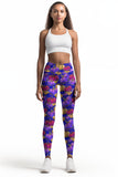 BOOtiful Pumpkin Lucy Purple Printed Leggings Yoga Pants - Women