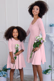 Baby Pink Blush Skater Fit & Flare Easter Party Mommy and Me Dresses