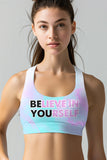 Be You Stella Pink & Mint Seamless Racerback Sport Yoga Bra - Women