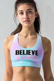 Believe in Yourself Stella Seamless Racerback Sport Yoga Bra - Women