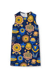 Bella Luna Adele Blue Floral Printed Shift Dress - Girls