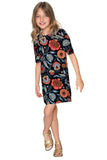 Bellibone Grace Black Floral Party Shift Dress - Girls - Pineapple Clothing