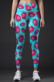 Berry Cute Lucy Blue Strawberry Print Leggings Yoga Pants - Women