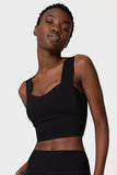 Black Kelly Long Line Sleek Padded Sports Bra - Women - Pineapple Clothing