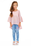 Blush Pink Stretchy Crochet Lace Ava Boho Dressy Party Tunic - Girls