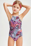 Bora Bora Becky Watercolor Full Coverage One-Piece Swimsuit - Girls - Pineapple Clothing