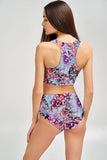 Bora Bora Cara Watercolor High-Waist Hipster Bikini Bottom - Women - Pineapple Clothing