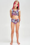 Bora Bora Claire Watercolor Two-Piece Swimsuit Sporty Set - Girls - Pineapple Clothing