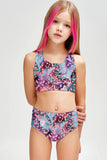 Bora Bora Claire Watercolor Two-Piece Swimsuit Sporty Set - Girls - Pineapple Clothing
