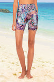 Bora Bora Karen Watercolor Print Performance Yoga Biker Shorts - Women - Pineapple Clothing