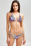 Bora Bora Linda Watercolor Print Side Tie Cheeky Bikini Bottom - Women - Pineapple Clothing