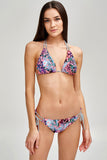 Bora Bora Sofia Watercolor Loop Tie Side Cheeky Bikini Bottom - Women - Pineapple Clothing