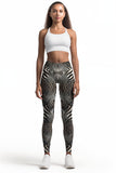 Born to Be Wild Lucy Black Zebra Print Leggings Yoga Pants - Women