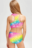 Bright Story Claire Rainbow Print Summer Two-Piece Swimsuit - Girls - Pineapple Clothing