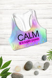 Calm is a Super Power Stella Seamless Racerback Sport Yoga Bra - Women - Pineapple Clothing