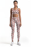 Cherries on Top Lucy White Fruity Printed Leggings Yoga Pants - Women