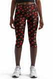 Cherries on Top Black Ellie Fruity Printed Yoga Capri Leggings - Women