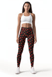 Cherries on Top Black Lucy Fruity Printed Leggings Yoga Pants - Women