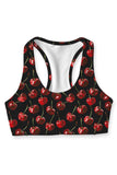 Cherries on Top Black Stella Seamless Racerback Sport Yoga Bra - Women