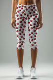 Cherries on Top Ellie White Fruity Printed Yoga Capri Leggings - Women