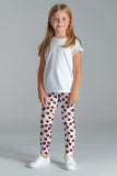 Cherries on Top Lucy White Fruity Print Sporty School Leggings - Girls