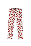 Cherries on Top Lucy White Fruity Print Sporty School Leggings - Girls