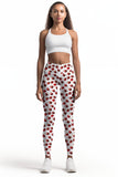 Cherries on Top Lucy White Fruity Printed Leggings Yoga Pants - Women