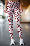 Cherries on Top Lucy White Fruity Printed Leggings Yoga Pants - Women