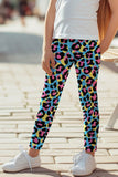 Chica Bomb Lucy Blue Leopard Print Best Summer Sporty Leggings - Girls