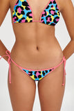 Chica Bomb Linda Blue Leopard Side Tie Cheeky Bikini Bottom - Women - Pineapple Clothing