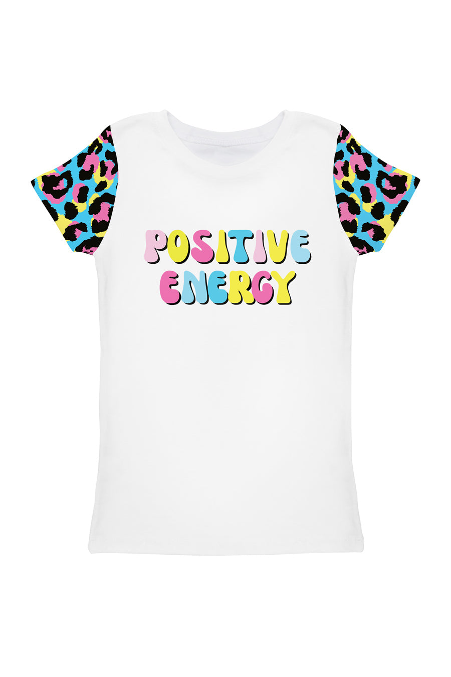 Chica Bomb Zoe White Leopard Print Cute School Casual T-Shirt - Girls - Pineapple Clothing