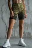 Chichi Karen Gold Glitter Performance Yoga Biker Shorts - Women