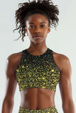 Chichi Starla High Neck Padded Sporty Crop Top Sports Bra - Women