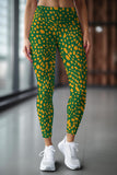 Collagen Lucy Green Abstract Print Active Leggings Yoga Pants - Women