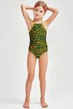 Collagen Becky Green Abstract Full Coverage One-Piece Swimsuit - Girls - Pineapple Clothing